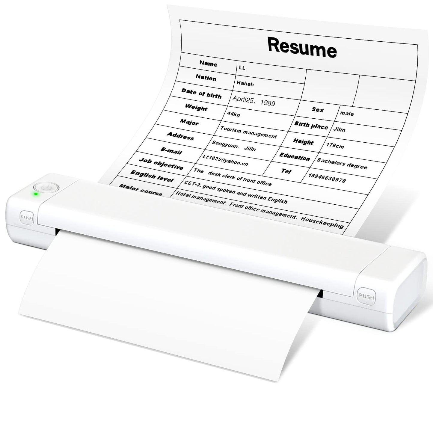 Odaro M08F Portable Inkless Printer - A4 Thermal Printer, Buletooth Printer Compatible with iOS, Android Phone & Laptop,Wireless Printer for Home, Office, Tattoo Stencils, School, White