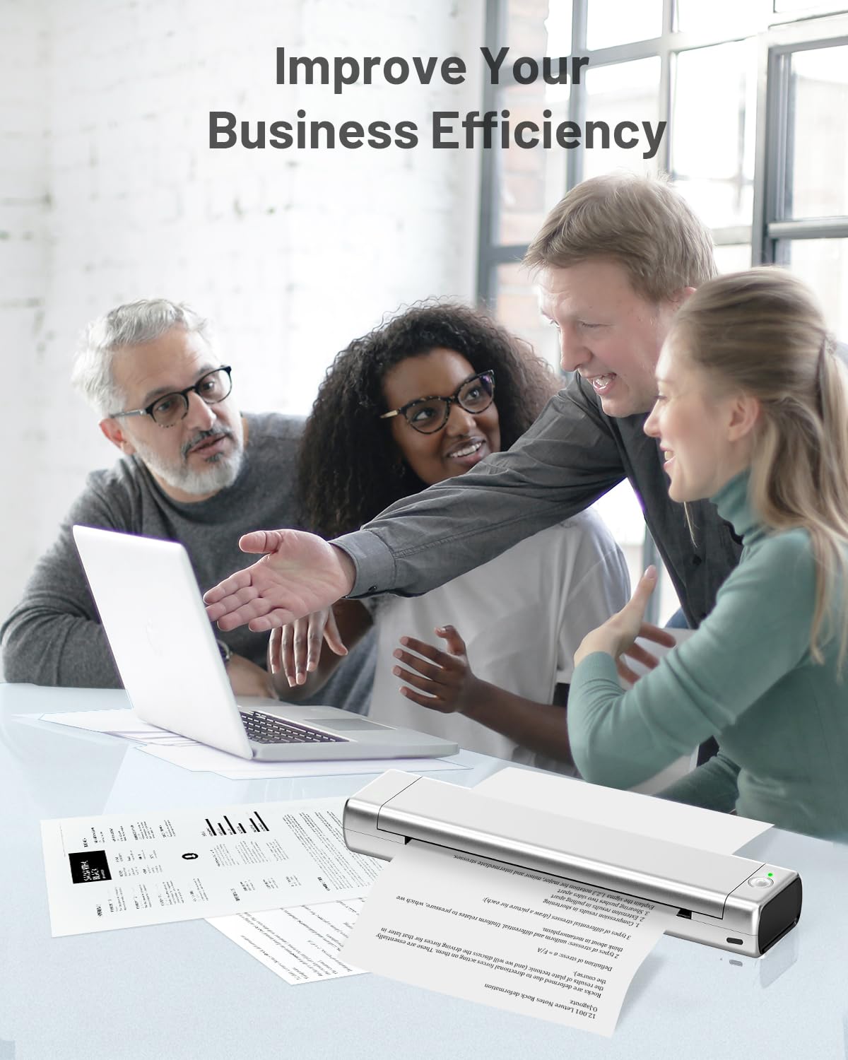Odaro M08f Kabelloser Tragbarer Drucker Für Unterwegs, A4 Thermodrucker, Mobiler Bluetooth-Drucker, Unterstützt A4 Thermopapier, Kompatibel Mit Mobiltelefonen Und Computern Kompaktdrucker - Silber