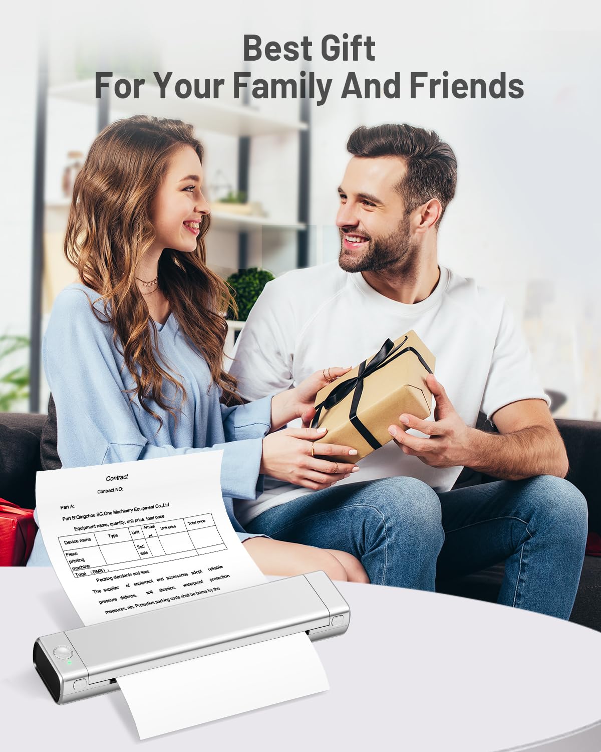 Odaro M08f Kabelloser Tragbarer Drucker Für Unterwegs, A4 Thermodrucker, Mobiler Bluetooth-Drucker, Unterstützt A4 Thermopapier, Kompatibel Mit Mobiltelefonen Und Computern Kompaktdrucker - Silber