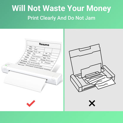 Odaro Thermal Printer Paper 8.5 x 11 US Letter Size Paper, Multipurpose Office White Paper - 200 sheets, Compatible with M08F, M832, MT800, MT800Q And Other Letter Portable Printers