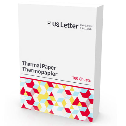 Odaro Papier thermique 210 x 297mm A4, blanc A4-100 feuilles, compatible avec M08F, MT800, Q302, M832, MT800Q et autres imprimantes portables A4