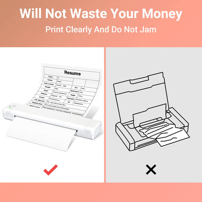 Odaro Papel térmico A4, blanco multiuso de oficina - 100 hojas, compatible con M08F, M832, MT800, Q302, MT800Q y otras impresoras portátiles