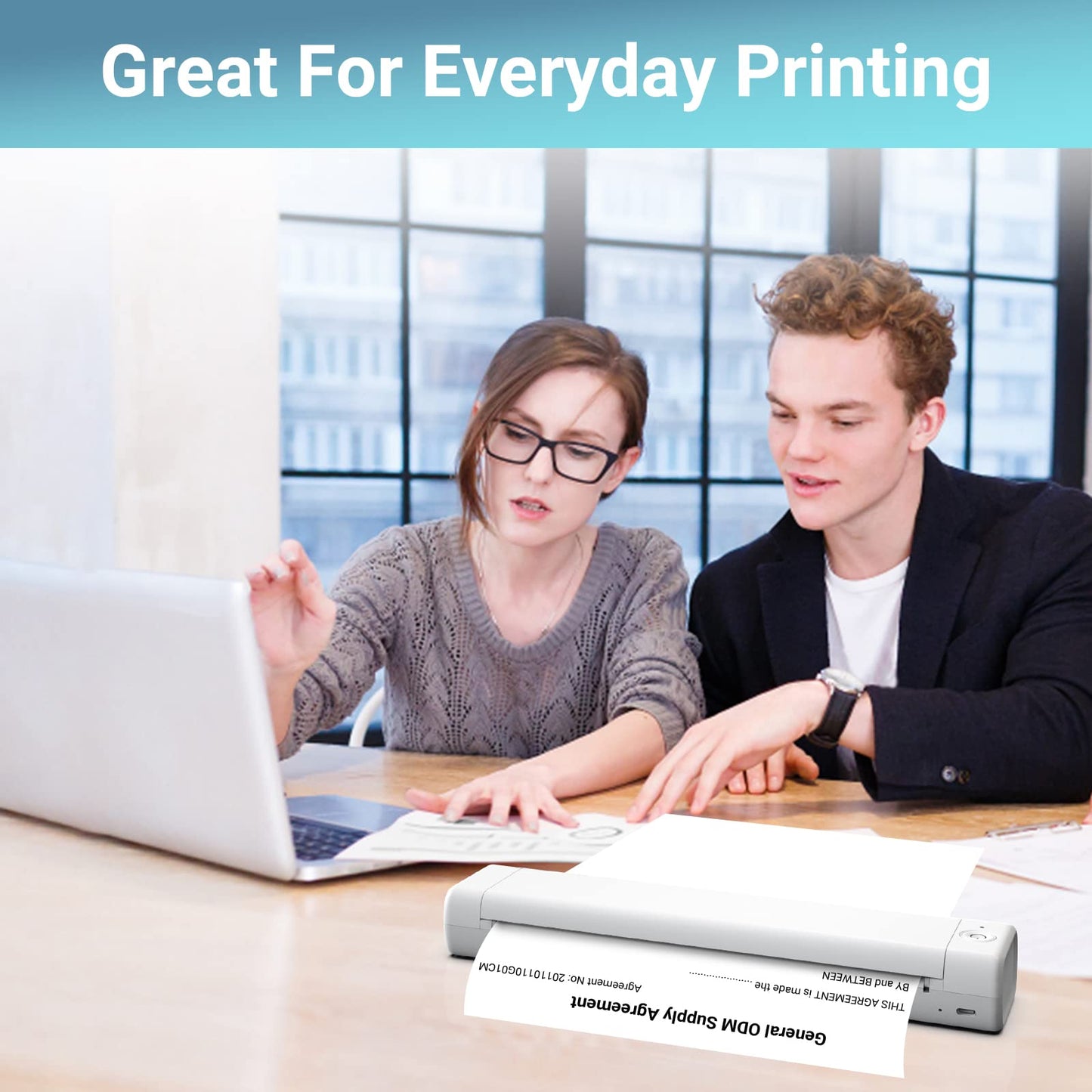 Odaro Thermal Printer Paper 8.5 x 11 US Letter Size Paper, Multipurpose Office White Paper - 100 Sheets, Compatible with M08F, MT800, MT800Q,M832, and Other Letter Portable Printers