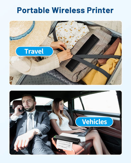 Odaro M08f Impresora Portatil - Impresora para Movil Viajar, Termico Impresora A4 PequeñA para TeléFonos MóViles, Ordenadores PortáTiles, Admite Papel TéRmico A4 De 210 X 297 Mm De Ancho (Negro)