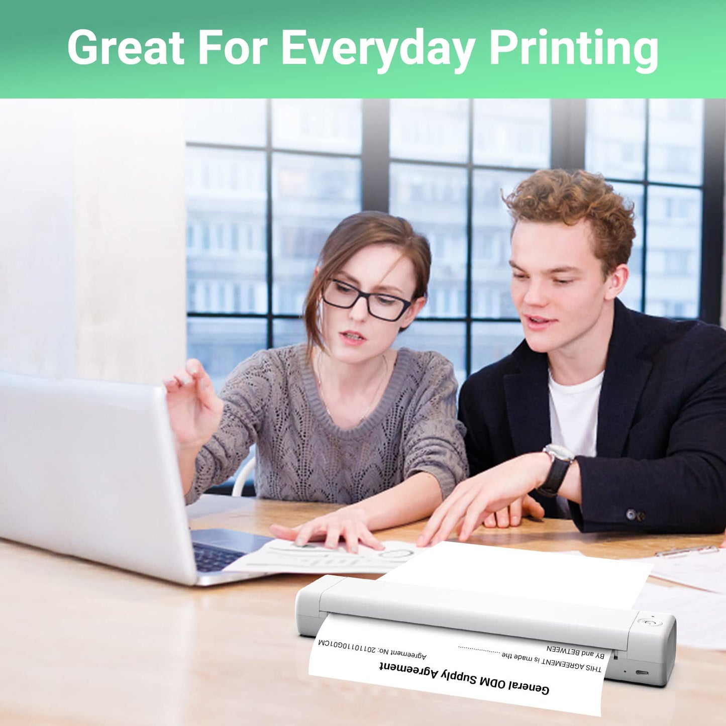 Odaro Thermal Printer Paper 8.5 x 11 US Letter Size Paper, Multipurpose Office White Paper - 200 sheets, Compatible with M08F, M832, MT800, MT800Q And Other Letter Portable Printers